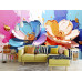 Delicate Peony Bouquet Artistic Splash Wall Mural Delicate Peony Bouquet Artistic Splash Wall Mural