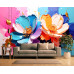 Delicate Peony Bouquet Artistic Splash Wall Mural Delicate Peony Bouquet Artistic Splash Wall Mural