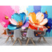 Delicate Peony Bouquet Artistic Splash Wall Mural Delicate Peony Bouquet Artistic Splash Wall Mural