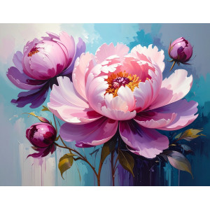Bright Floral Contrast Modern Art Wall Mural