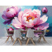 Bright Floral Contrast Modern Art Wall Mural Bright Floral Contrast Modern Art Wall Mural