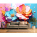 Vibrant Bloom Duo Abstract Floral Wall Mural Vibrant Bloom Duo Abstract Floral Wall Mural
