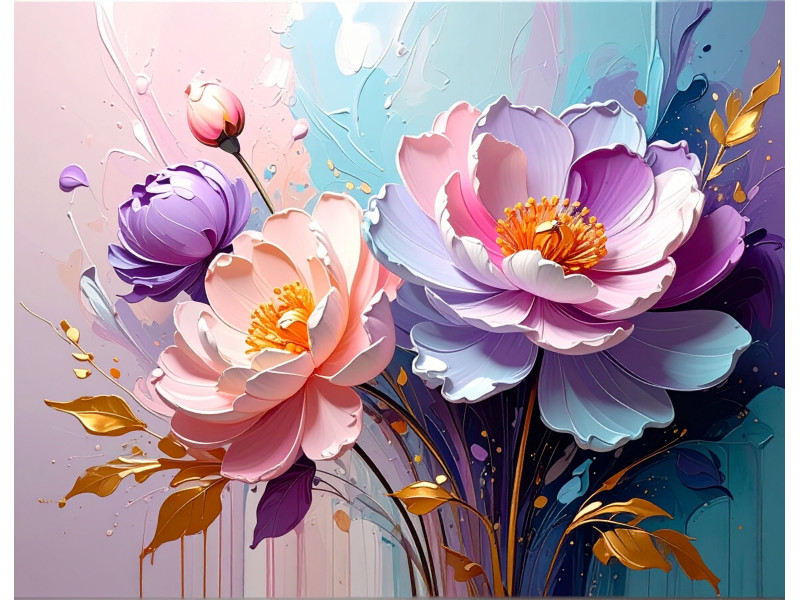 Pastel Bloom Elegance Abstract Floral Wall Mural