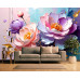 Pastel Bloom Elegance Abstract Floral Wall Mural