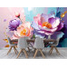 Pastel Bloom Elegance Abstract Floral Wall Mural
