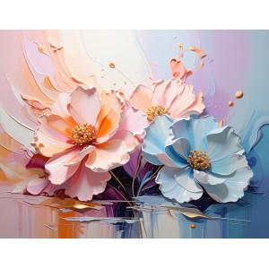 Soft Harmony Blossoms Pastel Floral Wall Mural | Wall4Soul