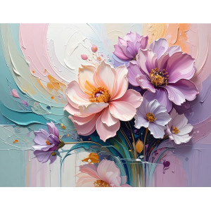 Elegant Floral Swirl Artistic Bouquet Wall Mural Elegant Floral Swirl Artistic Bouquet Wall Mural