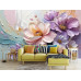 Elegant Floral Swirl Artistic Bouquet Wall Mural Elegant Floral Swirl Artistic Bouquet Wall Mural