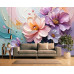 Elegant Floral Swirl Artistic Bouquet Wall Mural Elegant Floral Swirl Artistic Bouquet Wall Mural