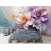 Elegant Floral Swirl Artistic Bouquet Wall Mural Elegant Floral Swirl Artistic Bouquet Wall Mural