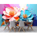Vivid Bloom Contrast Modern Floral Art Wall Mural
