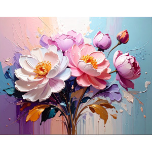 Duo Bloom Splash Contemporary Floral Wall Mural | Wall4Soul