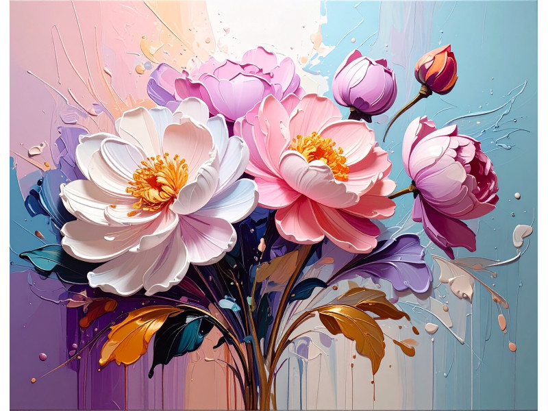 Duo Bloom Splash Contemporary Floral Wall Mural Duo Bloom Splash Contemporary Floral Wall Mural