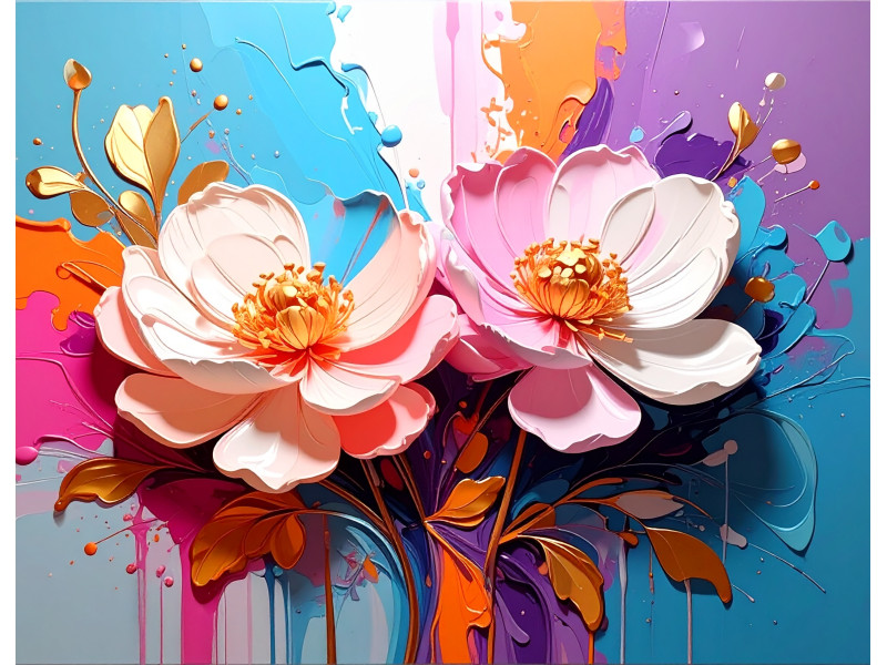 Vibrant Floral Fusion Abstract Wall Mural Vibrant Floral Fusion Abstract Wall Mural