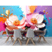 Vibrant Floral Fusion Abstract Wall Mural Vibrant Floral Fusion Abstract Wall Mural