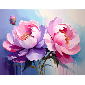 Peony Dream Duo Artistic Floral Wall Mural