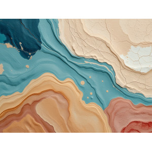 Turquoise Earth Layers Abstract Wall Mural | Wall4Soul