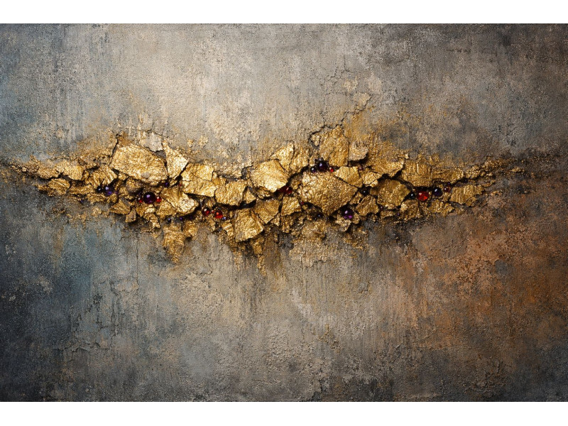 Golden Crack Industrial Texture Wall Mural