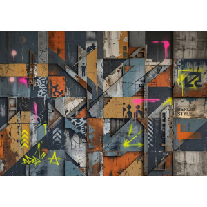 Berlin Style Industrial Geometric Wall Mural | Wall4Soul