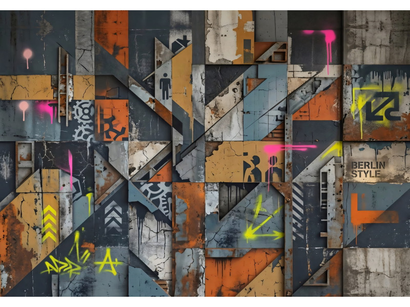 Berlin Style Industrial Geometric Wall Mural Berlin Style Industrial Geometric Wall Mural