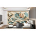 Pastel Botanical Relief Abstract Wall Mural Pastel Botanical Relief Abstract Wall Mural