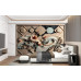 Elegant Floral Geometry Relief Wall Mural Elegant Floral Geometry Relief Wall Mural