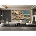 Layered Botanical Waves Abstract Wall Mural