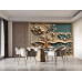 Layered Botanical Waves Abstract Wall Mural