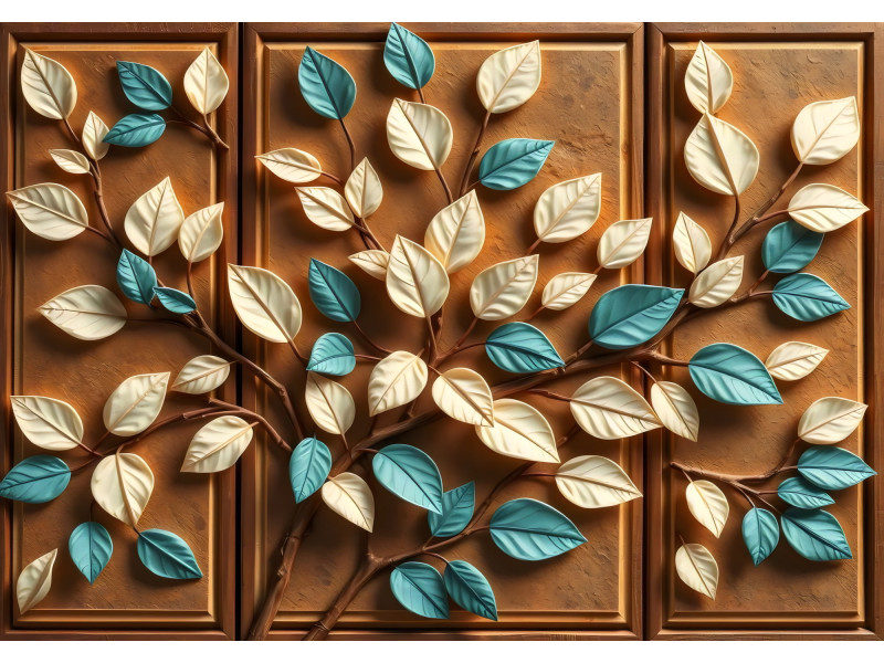Modern Leaf Panels Decorative Wall Mural