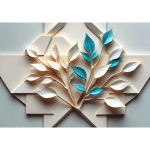 Warm Botanical Wall Panels Abstract Mural | Wall4Soul
