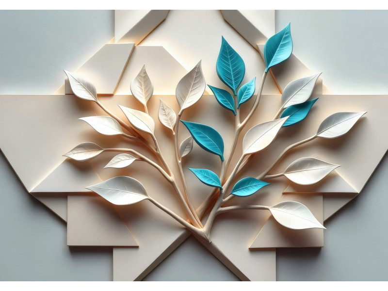 Warm Botanical Wall Panels Abstract Mural Warm Botanical Wall Panels Abstract Mural