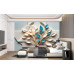 Warm Botanical Wall Panels Abstract Mural Warm Botanical Wall Panels Abstract Mural