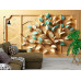Minimal Leaf Relief Geometric Wall Mural