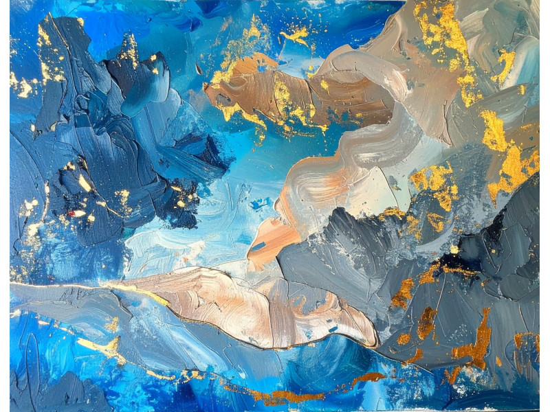 Blue Gold Luxury Abstract Texture Wall Mural Blue Gold Luxury Abstract Texture Wall Mural