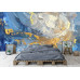 Blue Gold Fluid Abstract Texture Wall Mural