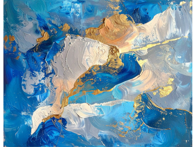 Ocean Blue Gold Abstract Art Wall Mural Ocean Blue Gold Abstract Art Wall Mural