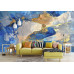 Ocean Blue Gold Abstract Art Wall Mural Ocean Blue Gold Abstract Art Wall Mural
