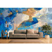 Ocean Blue Gold Abstract Art Wall Mural Ocean Blue Gold Abstract Art Wall Mural