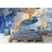 Ocean Blue Gold Abstract Art Wall Mural Ocean Blue Gold Abstract Art Wall Mural