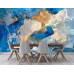 Ocean Blue Gold Abstract Art Wall Mural Ocean Blue Gold Abstract Art Wall Mural