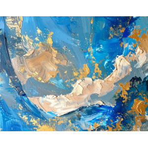 Deep Blue Gold Luxury Texture Wall Mural | Wall4Soul