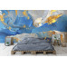 Rich Blue Gold Painterly Texture Wall Mural Rich Blue Gold Painterly Texture Wall Mural