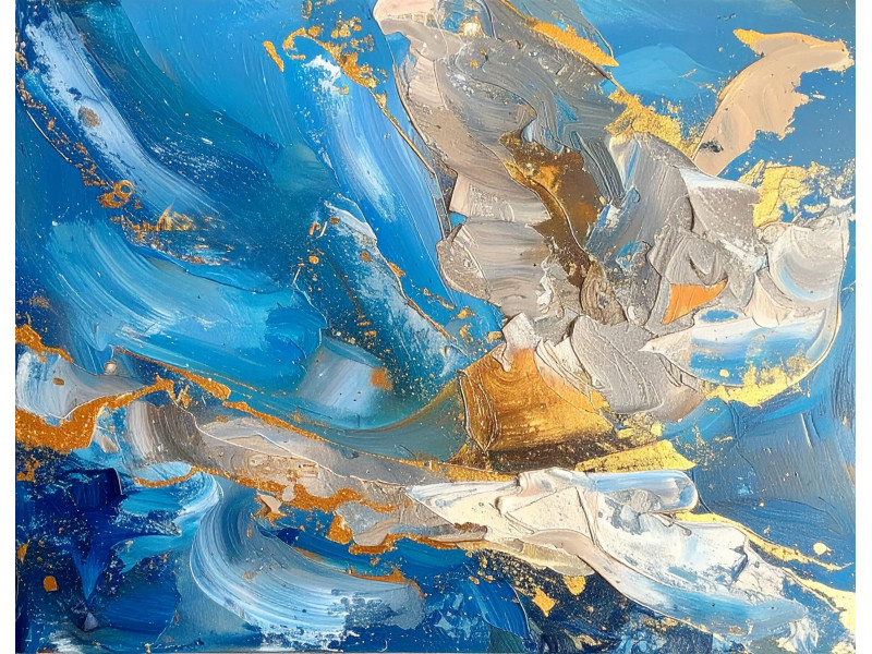 Dynamic Blue Gold Brushstroke Wall Mural Dynamic Blue Gold Brushstroke Wall Mural