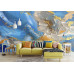 Dynamic Blue Gold Brushstroke Wall Mural Dynamic Blue Gold Brushstroke Wall Mural
