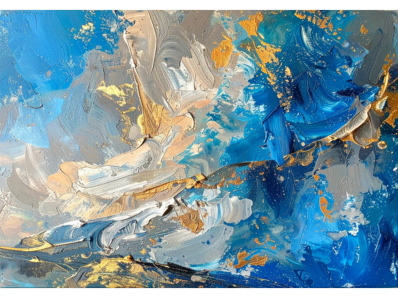Elegant Blue Gold Fluid Art Wall Mural Elegant Blue Gold Fluid Art Wall Mural