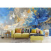 Elegant Blue Gold Fluid Art Wall Mural Elegant Blue Gold Fluid Art Wall Mural