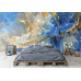 Elegant Blue Gold Fluid Art Wall Mural Elegant Blue Gold Fluid Art Wall Mural