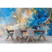 Elegant Blue Gold Fluid Art Wall Mural Elegant Blue Gold Fluid Art Wall Mural