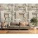 Neutral 3D Geometric Wood Panel Wall Mural Neutral 3D Geometric Wood Panel Wall Mural