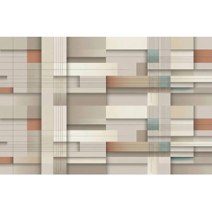 Soft Neutral Linear Abstract Pattern Wall Mural | Wall4Soul